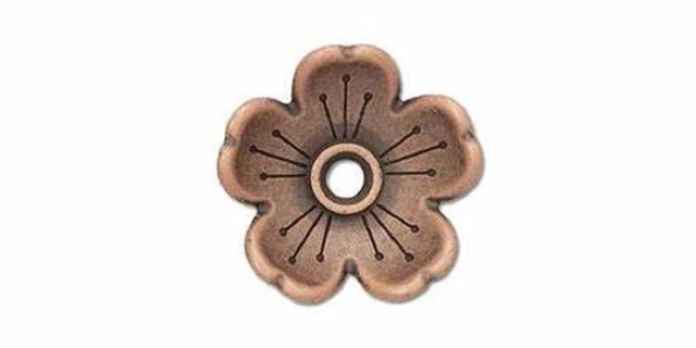 Bisel de cuero bronceado concho flor grande 7786-27