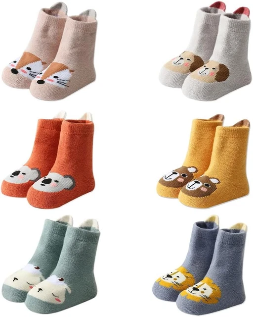 Calzini Antiscivolo Bambini 5 Paia - Cotone Con Motivi Animali - Foto 6