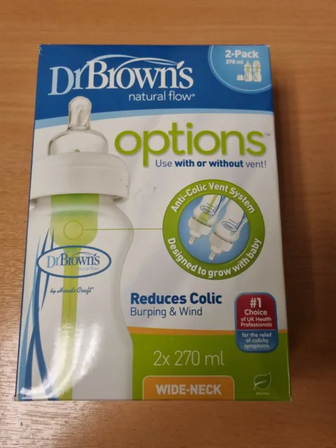 Dr Browns Options+ Anti-Colic Bottles 2x270ml (0 month+) Tatty Packaging