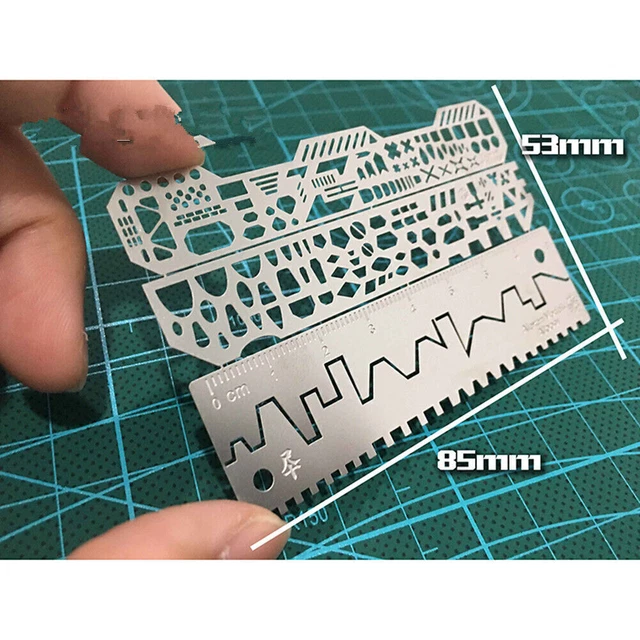 1/144 Scale 4X Drill Scribe Line Templates Ruler Craft Tools for 1/100