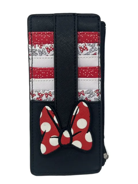 Disney Parks Minnie Mouse Bow Zippered Coin Purse Wallet Credit Card ID Holder