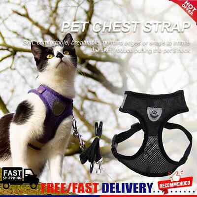 Polyester Cat Dog Harness Breathable Walking Lead Leash Dog Cat Vest for Outdoor