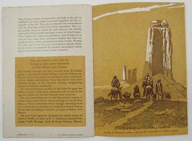 Santa Fe Railway Indian Village Summer 1948 Souvenir Chicago Railroad Fair Usa 5