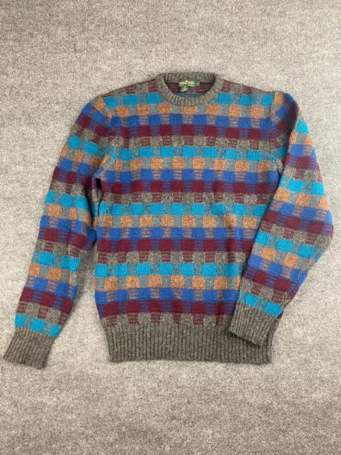 Vintage Boundary Waters Shetland Wool Sweater Men's Tall Large Gray Coogi Style