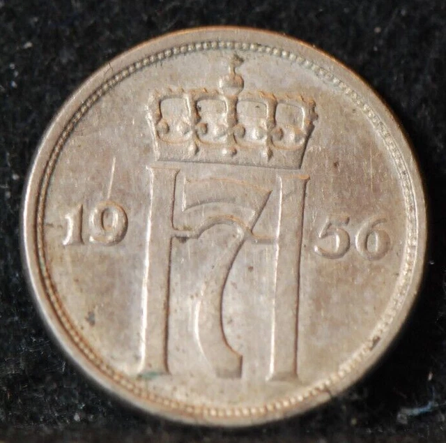 Norway, 1956 10 Ore, KM396, Extremely Fine, NR,  12-10