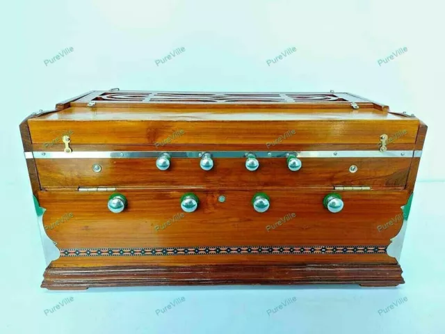 Bombay Style Harmonium 8 Stopper Chudidaar Bellow 39 Key Two Reed Bass Male