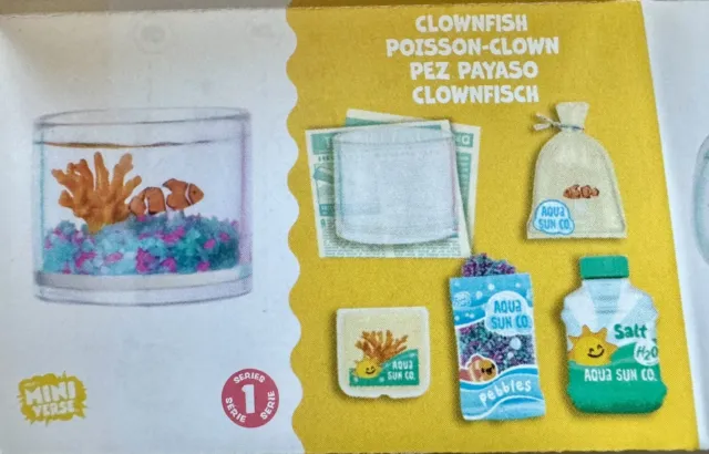 Miniverse MGA Make It Mini Lifestyle Series 1 - Clown Fish Tank Aquarium. NEW.