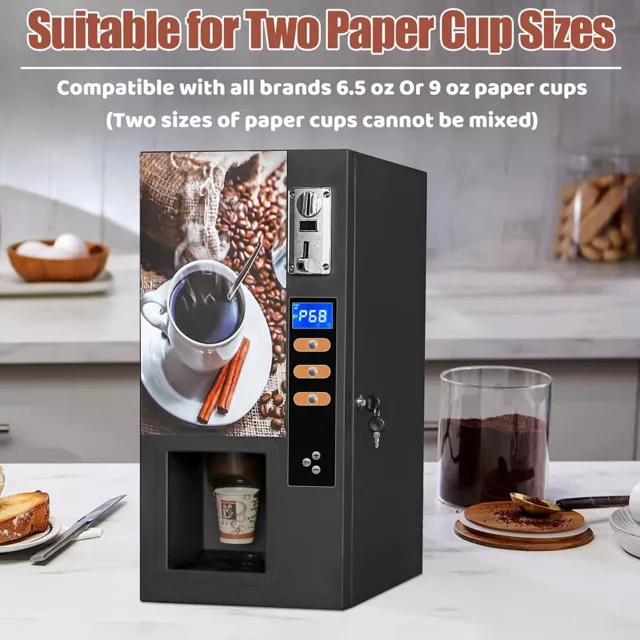 Commercial Fully automatic Coffee Machine Instant Coffee Vending Machine Coins