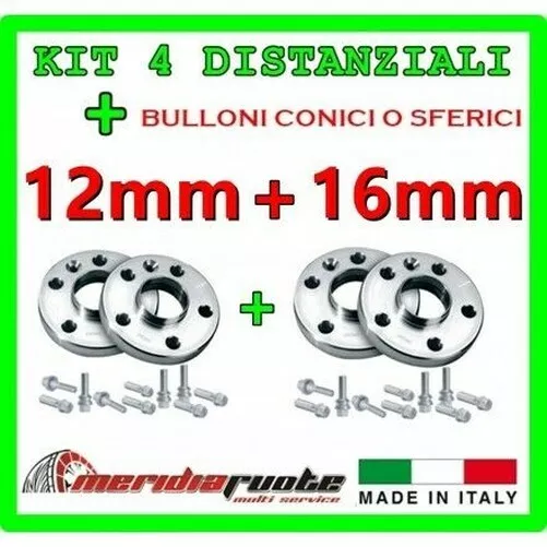 Set 4 Élargisseurs de Voie Pour Abarth Fiat 500 (312) Du 2008 PROMEX Italy 12 MM