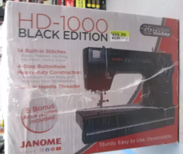 Janome HD3000 Black Edition Heavy Duty Sewing Machine + 6 Piece Deluxe  Bonus Kit
