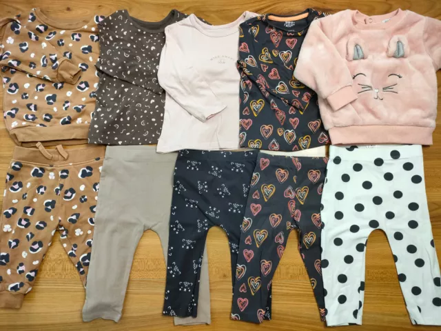 {E735} girls 6-9 months t-shirt leggings sweatshirt bundle George Dunnes F&F