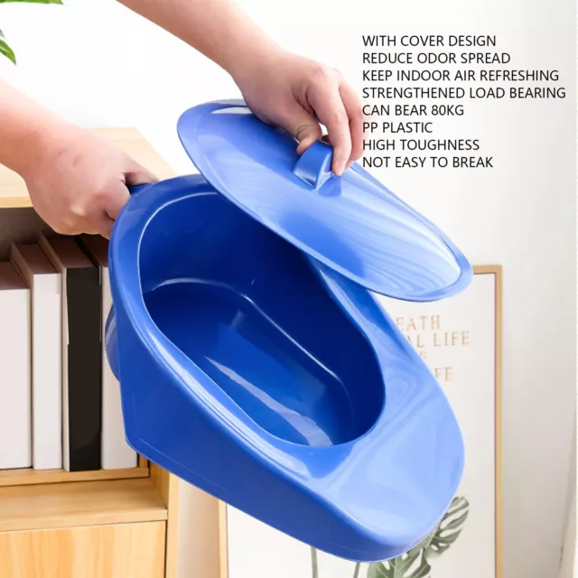 PP Bedpan Household Portable Smooth Elderly Patient Bed Pan With Lid Handle For