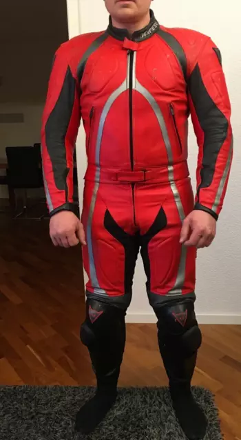 Dainese Lederkombi T-Age Gr46 Race suit red & black  leather  US/GB Size 36 men