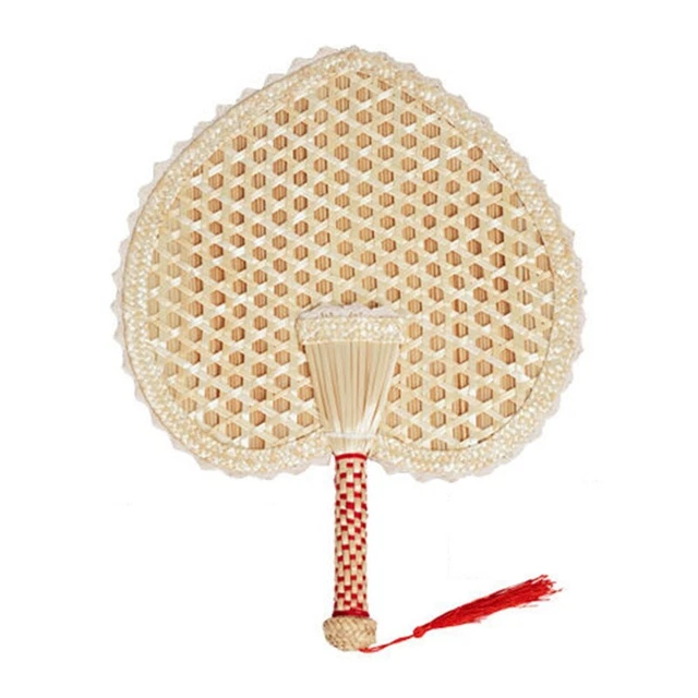 Abanico de Mano de Paja Tejida Mano Abanico de Mano Repelentes de Mosquitos B6V9