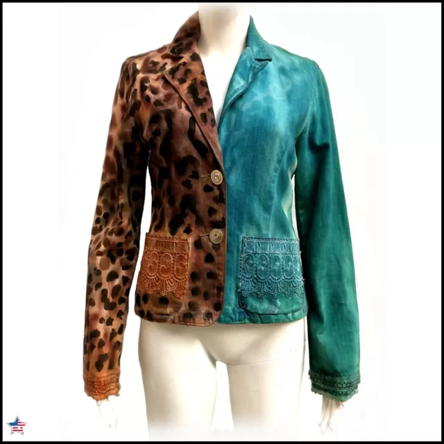 leopard jacket casual coat elegant denim woman luxury jeans original embroidered