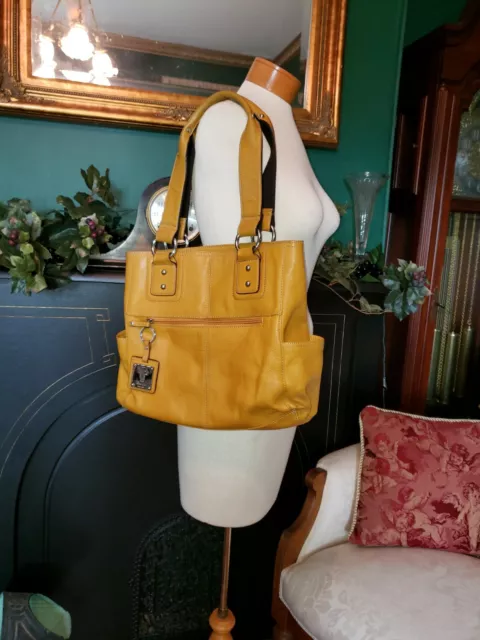 Tignanello Butterscotch Leather Purse St Labre Indian School keychain Travel Bag