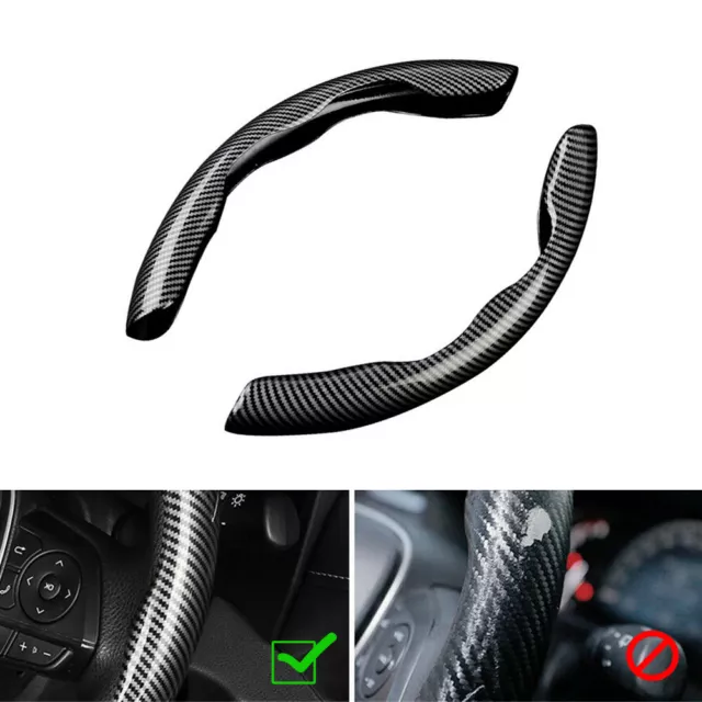 2X Non-Slip Universal Steering Wheel Booster Cover Carbon Fiber Car Accessories