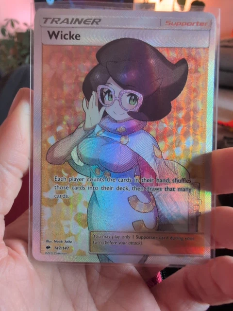 wicke pokemon card full art Sun & Moon Burning Shadows - - 147/147 This is of the Full Art Ultra Rare rarity. Wicke 147/147 Pokemon Card -
