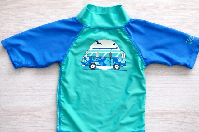 Vans Rash Guard UV SKINZ BOYS Rash Guard 3T UPF 50+ Blue Green Swim Shirt Surf Van ...