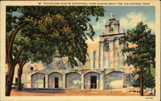 MISSION SAN JUAN De Capistrano San Antonio Texas TX ~ 1930s $1.99 ...