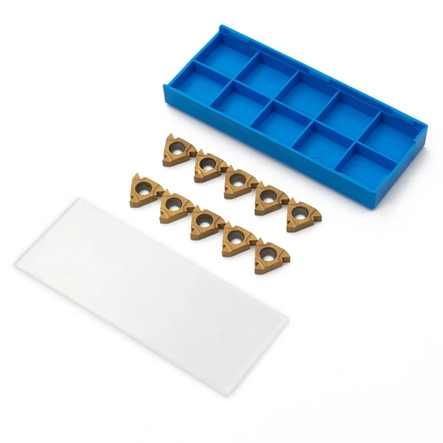 Precision Cutting with 10pcs 16ER AG60 External Thread Carbide Blade Inserts