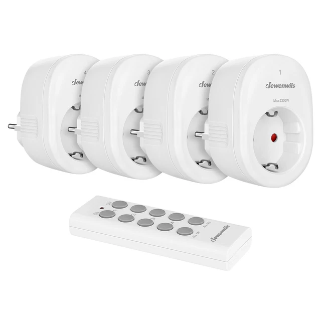 Funksteckdose Set – 5 Steckdosen + 2 Fernbedienungen, 30m Reichweite, 3500W – Für Lampen, Weihnachtsdekoration