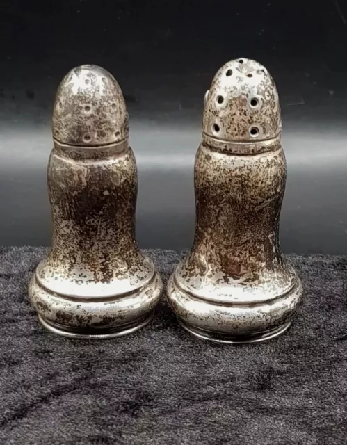 Pair Of Old Vintage/Antique Sterling Silver Salt & Pepper Shaker Pots