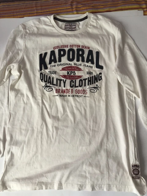 Tee-shirt Manches Longues Kaporal - Modèle JUGNOE14M2 En Coton Bleu, Taille S à XXL, Neuf Avec étiquettes
