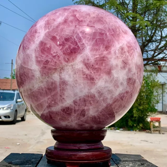 106.7LB Natural Pink Rose Chakra Healing Natural Pink Rose Quartz Sphere healing