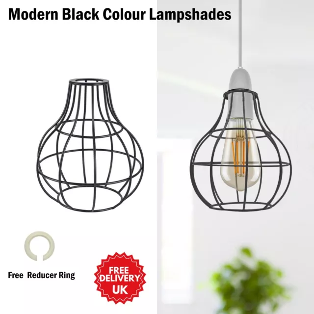 Ceiling Light Shade Metal Wire Cage Easy Fit Lampshade Hanging Lamp Shades UK