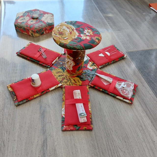 Ancienne Boîte à Couture En Tissu - Occasion - Origine France - Objet Vintage