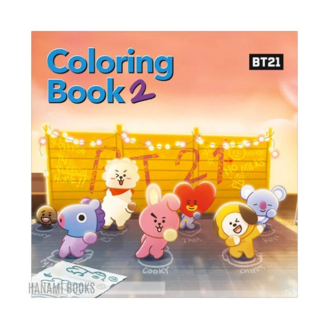 BT21 VOL.2 (BTS x Line Friends) Korean Colouring Book + Stickers [BTS ...