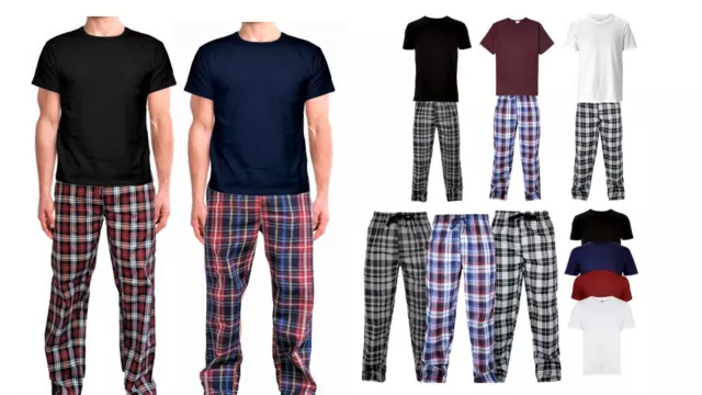 Mens Short Sleeve Pyjama Set Pj T-Shirt Pyjamas Loungewear Nightwear Sleepwear