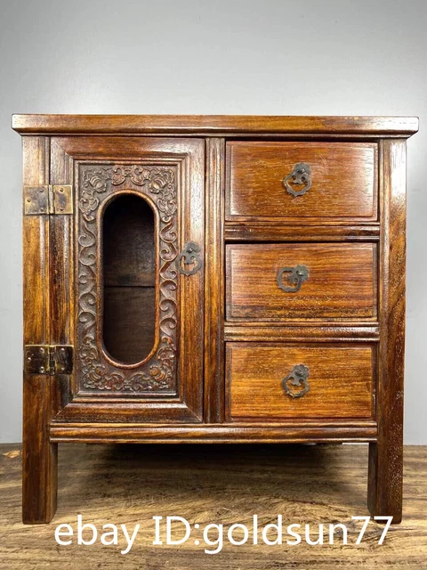 14”Collecting Chinese Exquisite handmade Huanghuali Wood small chest