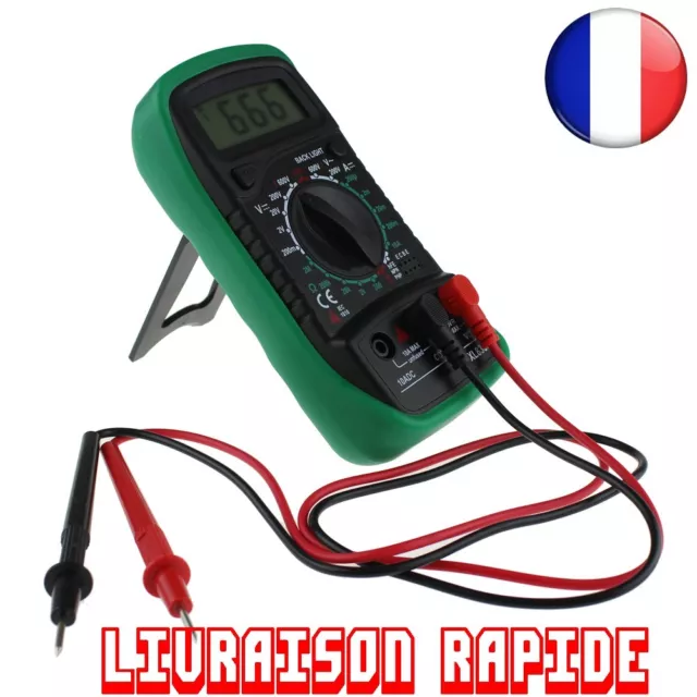 Digital Multimeter Voltmeter - Multimètre Numérique - Voltmètre avec Double  Fusibles - Multimètre Portable avec Affichage LCD Tension AC/