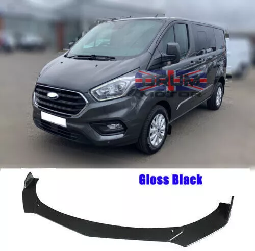 Spoiler Avant Lèvre Pare-Chocs Noir Brillant Pour Ford Transit Custom 2018+