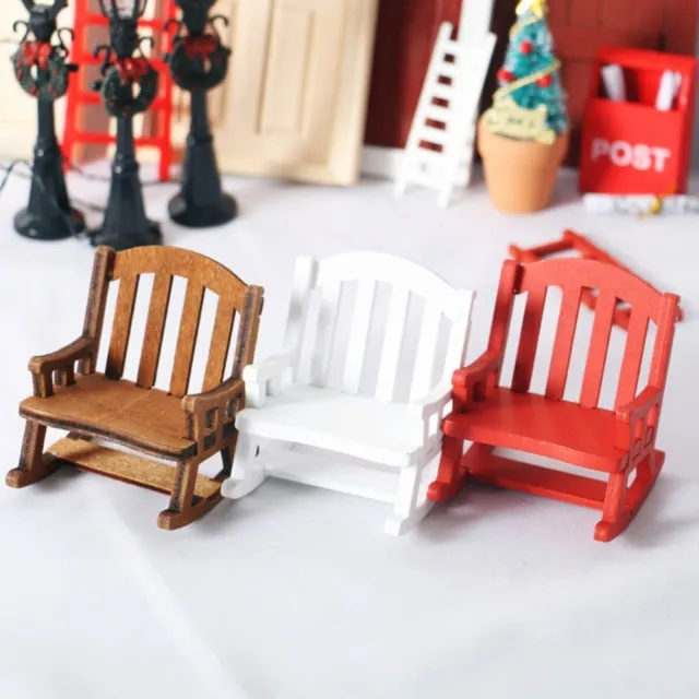 European Style Retro Wooden Chair  1:12 Dollhouse Decoration