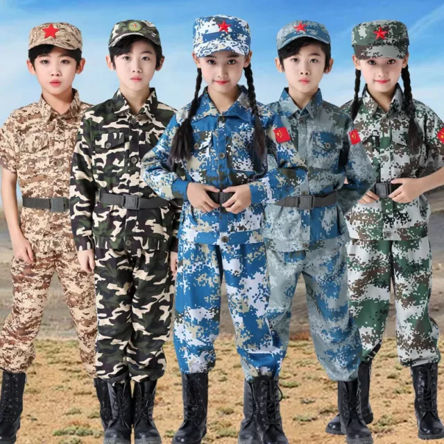 Military Training Uniforms Children Combat Tactical Camouflage Kids Army Suits