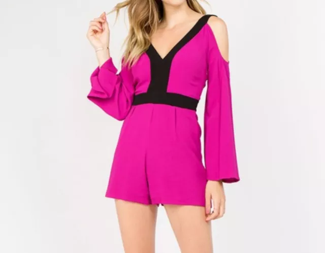 Strut & Bolt Ladies’ Priscilla Raspberry Color Block Jumpsuit Romper