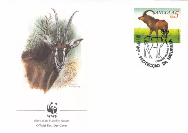 (130524) Antelope WWF Angola FDC 1990