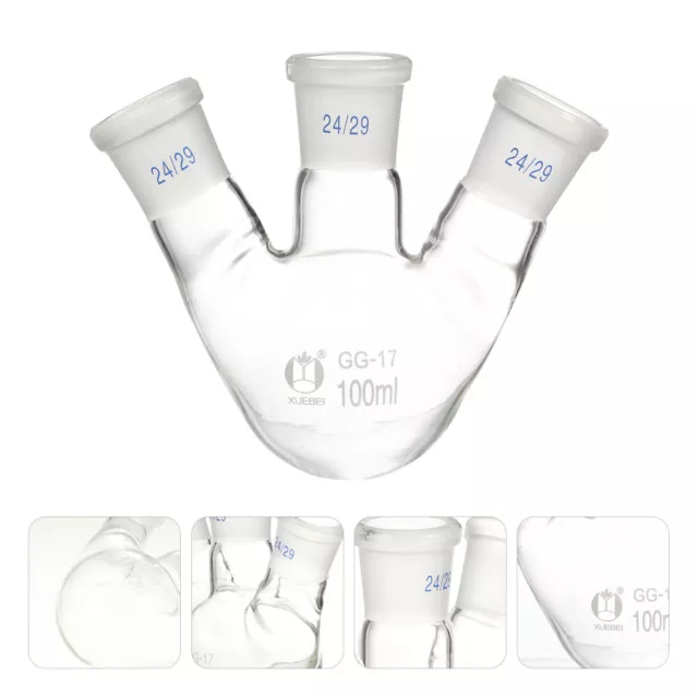 Boiling Flask-3-neck Laboratory Container Round Bottom Chemistry Glassware