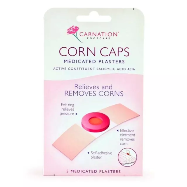 Carnation Corn Caps Plâtres médicamenteux pour soins des pieds 2 X 5's FREE... 2