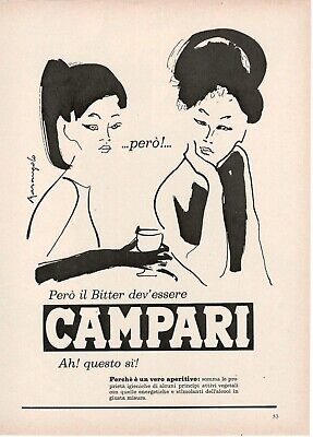 1969 Pubblicita' vintage BITTER CAMPARI MARANGOLO questo e' l'aperitivo 8uj