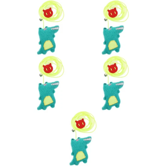 5 piezas Retractable Cat Plaything gatito interesante juguete dibujos animados