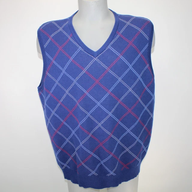 American Classics Russell Simmons Argyle Men's XL (46-48) V-Neck Sweater Vest
