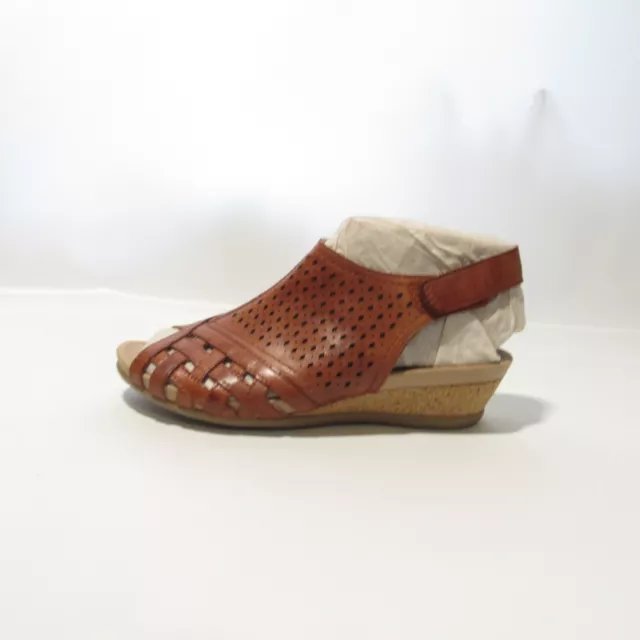 EARTH LEATHER PERFORATED Wedge Sandals- Pisa Galli Terracotta NWB 8 M ...