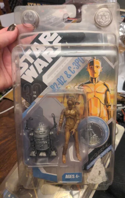 Star Wars concept R2-D2 and C-3PO w/ coin  R MacQuarrie Europe Celebration