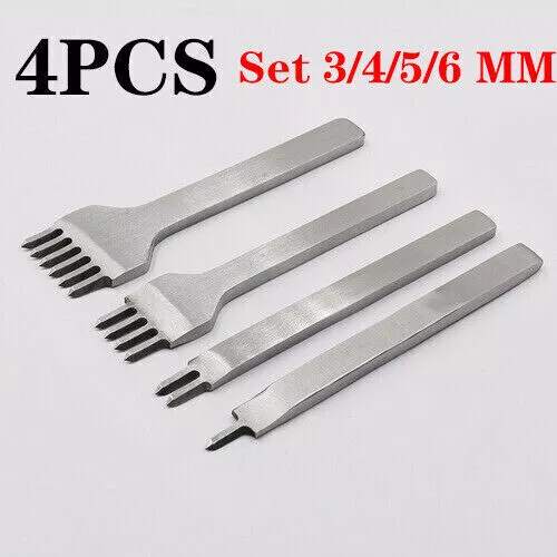 3/4/5/6mm Leder Handwerk Werkzeuge Loch Meißel Stich Stanzen Werkzeug Set NEU
