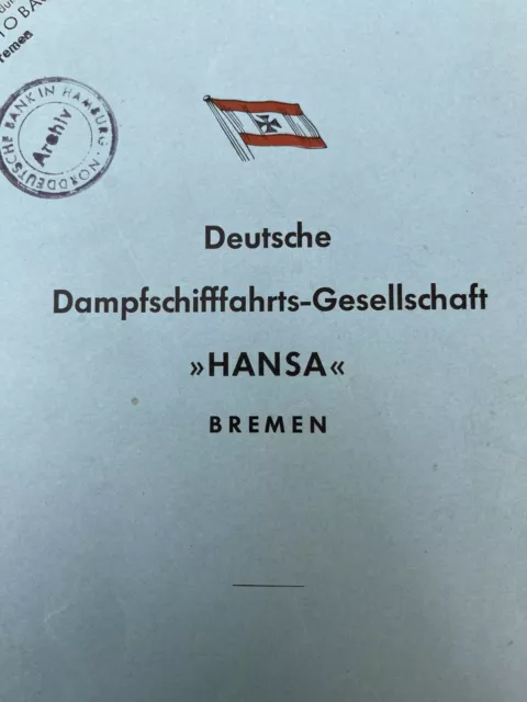 Deutsche Dampfschifffahrts-Gesellschaft „Hansa“ Bremen 1951 - Geschäftsbericht