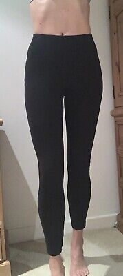 Black smooth cotton leggings long tall size 8 GYM workout